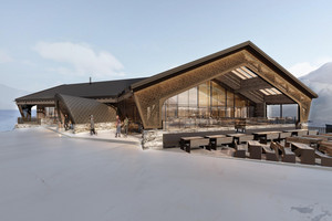 Wizualizacja Gletschermühle nowej restauracji na lodowcu Kitzsteinhorn