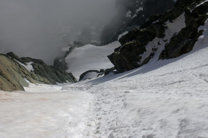 Wejście na Monviso z kuluaru  Perotti / fot. 	Bertubertu, lic. Creative Commons, it.wikipedia.org/wiki/File:Salita_canale_Perotti.jpg